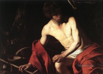 st john in the forest Painting - St John the Baptist1 Caravaggio nude
